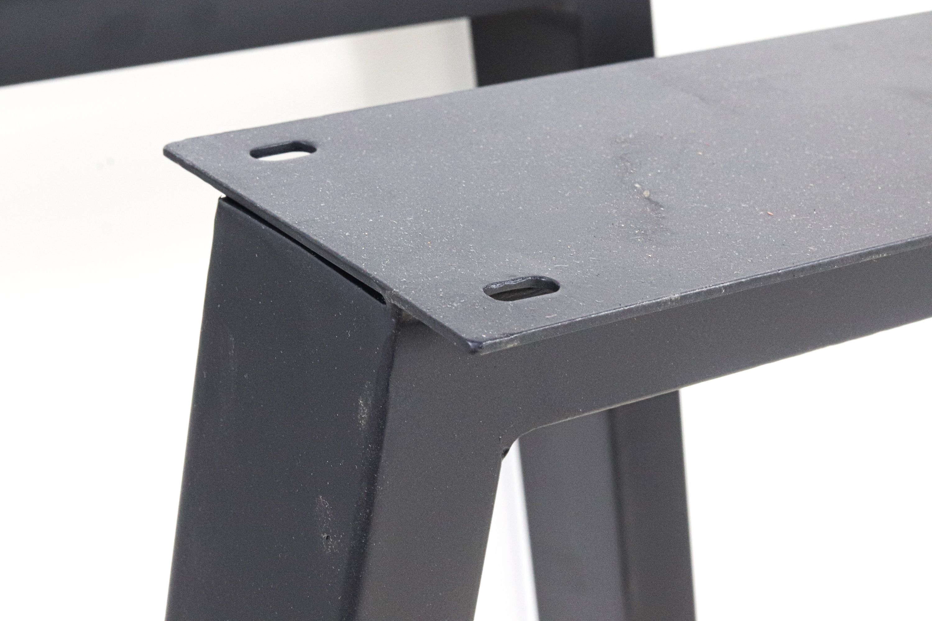Table legs - U-Model - 60-80x14x72 - Powdercoated black - Metal - Set of 2